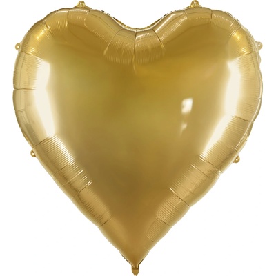 PartyDeco Fóliový balón XXL Srdce zlaté 136 x 129 cm