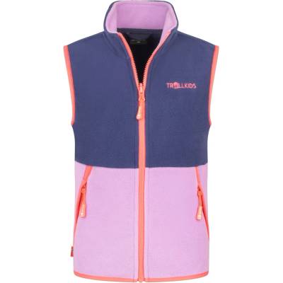 TROLLKIDS Детски поларен елек Trollkids Kid's Kjerag Vest Fleece vest - Deep Violet / Light Violet / Coral Pink - размер 140 (EU) (703-4667-0817)