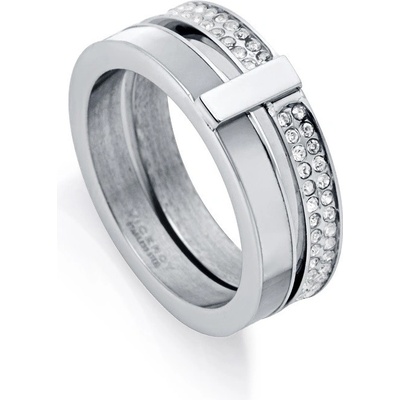 Viceroy Třpytivý ocelový prsten s kubickými zirkony Chic 1393A01