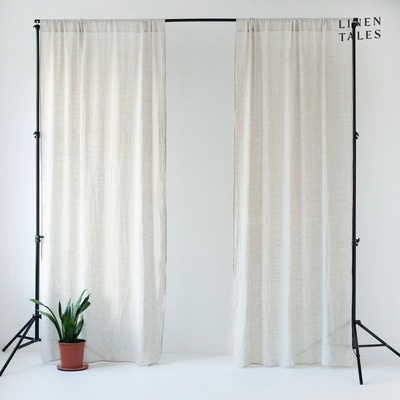 Linen Tales Béžový lněný lehký závěs s tunýlkem Linen Tales Daytime, 275 x 130 cm