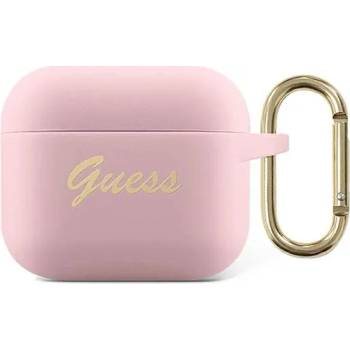 Guess GUA3SSSI AirPods 3 cover pink Silicone Vintage Script (GUA3SSSI)