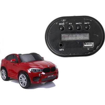 Lean Cars Hudobný panel pre elektrické autíčko s batériou BMW X6M