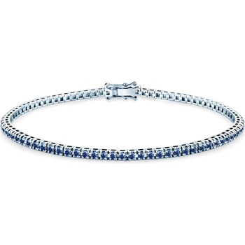 SAVICKI Тенис гривна Luminy 2, 3 мм: бяло злато, сини сапфири