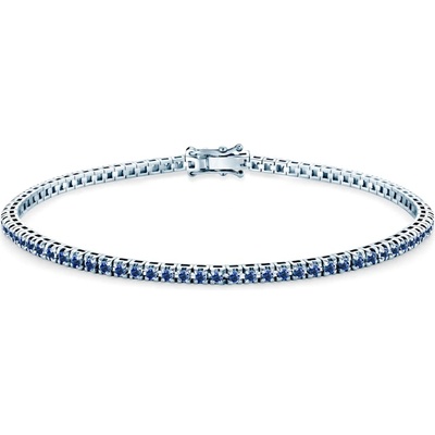 SAVICKI Тенис гривна Luminy 2, 3 мм: бяло злато, сини сапфири