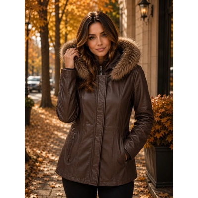 Max Original Leather Dámska kožená bunda MIFO Long brown