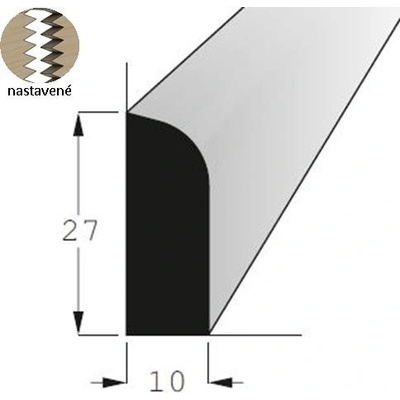 Lišta rohová vnitřní smrk 27x10mm, délka 150cm, nastavovaná