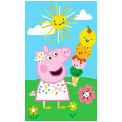 Carbotex Dětský ručník Prasátko Peppa motiv Zmrzlinová pyramida 30 x 50 cm
