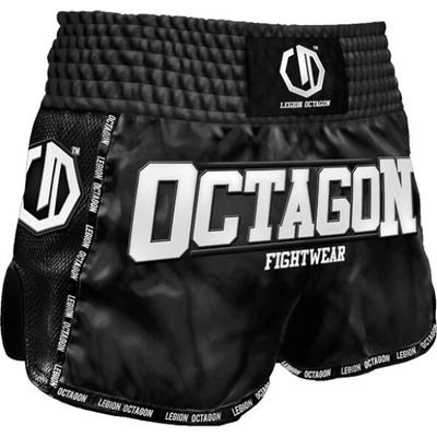 Muay Thai trenky Octagon Fight Wear čierne/biele