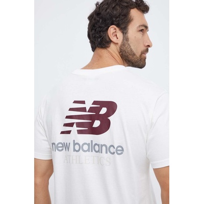 New Balance Памучна тениска New Balance в бежово с принт (MT31504SST)