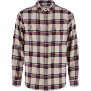 Fjällräven Мъжка риза с копчета Fjällräven Övik Heavy Flannel Shirt - Light Fossil / Deep Red (033-2944-0414)