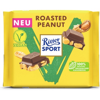 RITTER SPORT Čokoláda vegán s praženými arašidmi 100 g