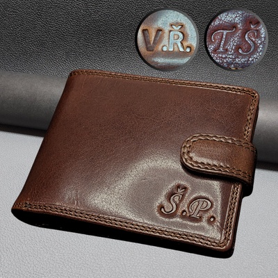 Monogram zdarma ražba na míru Pánská kožená peněženka s ražbou monogramu pravá kůže RFID + dárková krabička