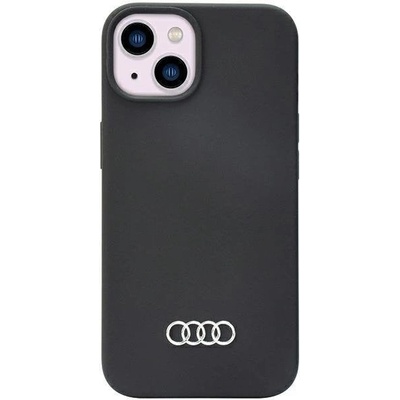 Audi Кейс Audi Silicone Case за iPhone 14 6.1", черен / черен, твърд, AU-LSRIP14-Q3/D1-BK (6955250225298)