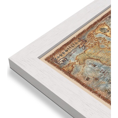RayWorld Svět - nástěnná mapa Ray World 136 x 92 cm Varianta: mapa v dřevěném rámu, Provedení: Pegi bílý