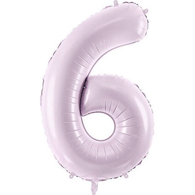PartyDeco Fóliový balón narozeninové číslo 6 světle fialový 72 cm