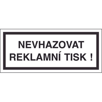 Walteco Nevhazovat reklamní tisk, 70x30mm, samolepka , 20785