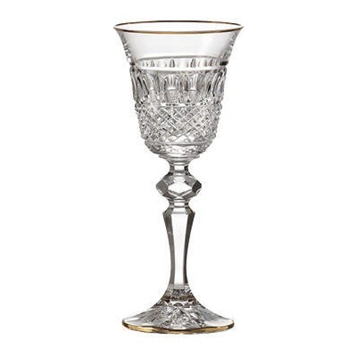 Bohemia Crystal ručně broušené sklenice na likér Felicie Line Gold 2 x 60 ml