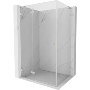 Mexen Lunar L сгъваема душ кабина лява 95 x 90 см, прозрачно, изчеткан никел - 834L-095-090-97-00-L (834L-095-090-97-00-L)