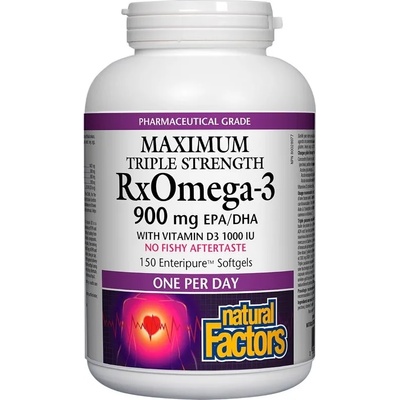 Natural Factors RX Omega-3 with Vitamin D3, 150 капсули, Natural Factors (35492 NF)