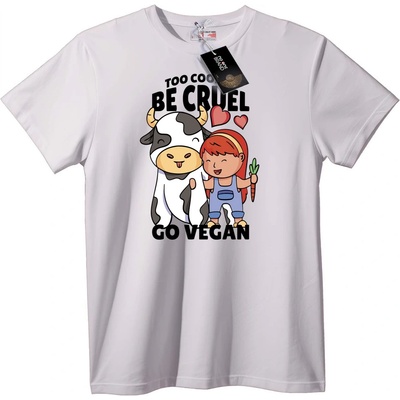 NOONEBRAND Тениска Прекалено крава, за да бъдеш жесток - 7XL, White