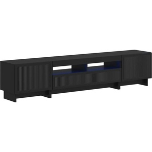 vidaXL 5 части LED ТВ шкаф Черно Инженерна дървесина (3416414)
