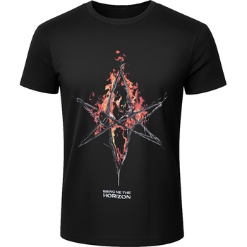 ROCK OFF мъжка тениска Bring Me The Horizon - Flame Hex & Text Logo - BL - ROCK OFF - BMTHTS118MB