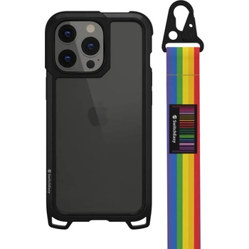 SwitchEasy Odyssey Rainbow Case - удароустойчив хибриден кейс с връзка и карабинер за iPhone 13 Pro (черен)