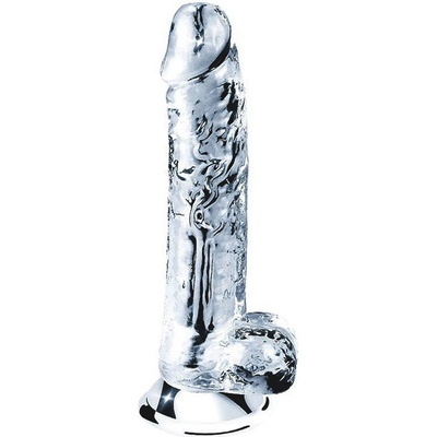 Lovetoy Flawless Clear Dildo 7.5″dildo s prísavkou a semenníkmi 18,5 x 3,4 cm
