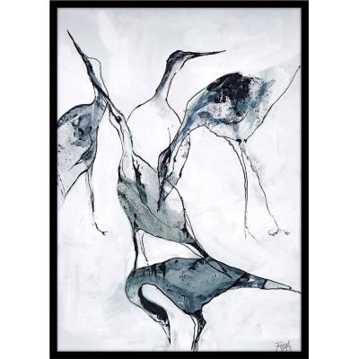 Malerifabrikken Crane obraz bílá/šedá