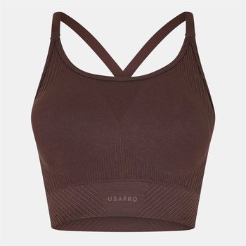 USA Pro UP Seamless Adjustable Sports Bra - Espresso