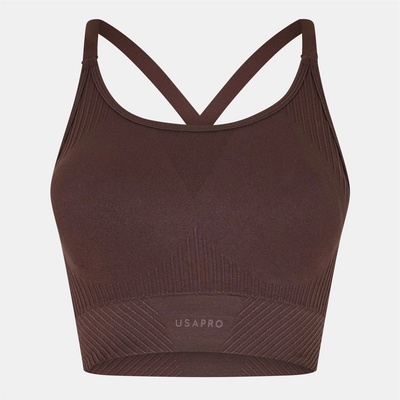 USA Pro UP Seamless Adjustable Sports Bra - Espresso