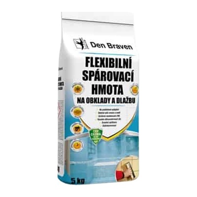 DEN BRAVEN - Flexibilná škárovacia hmota na obklady a dlažbu hnedá 2 kg
