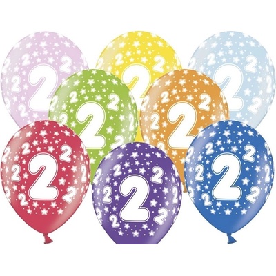PartyDeco Balónik s číslom 2 narodeninový