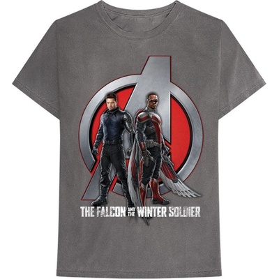 Marvel tričko Falcon & Winter Soldier A Logo šedé