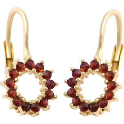 Zlatnictví Zlatíčko zlaté náušnice s českými granáty 970.00008