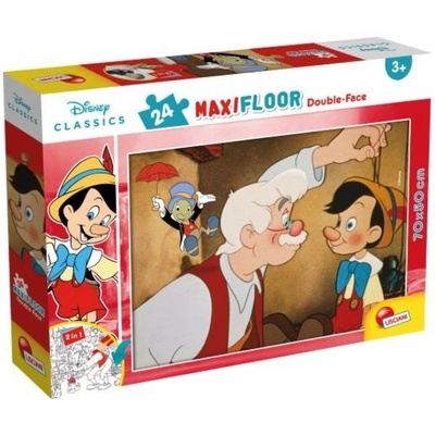 Lisciani Disney Maxi doppelte Bodenrätsel 70x50 cm Disney Classic. Pinocchio 86672 P12 24 dielov