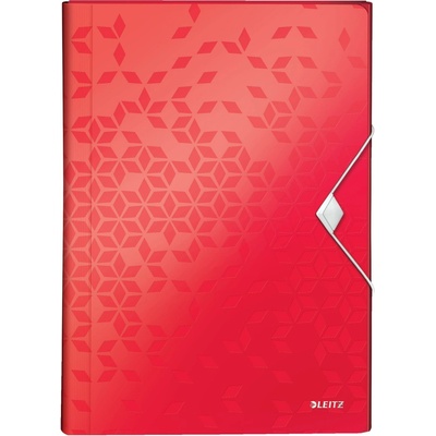 Leitz Aktovka na dokumenty Wow, červená, A4, PP, 6 částí, LEITZ 45890026 469274