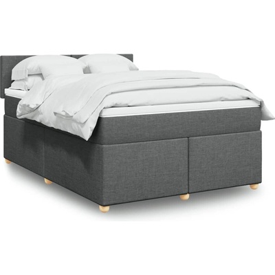 vidaXL 11461.3286697 Boxspring postel s matrací tmavě šedá textil