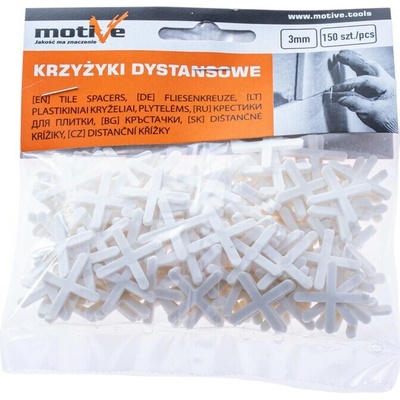 MOTIVE Distančné krížiky 3 mm pre obklady a dlažbu (150 ks)