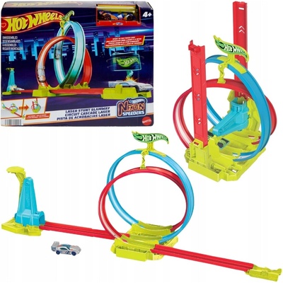 Mattel Hot Wheels Dráha Neon Speeders Laserový kaskadérsky kúsok HPC05