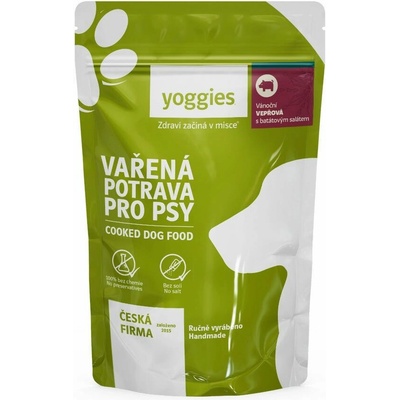 Yoggies Vianočná varená potrava bravčová s batátovým šalátom 650 g