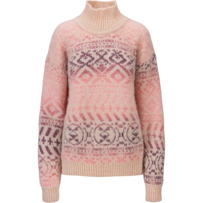 Dale of Norway Дамски вълнен пуловер Dale of Norway Women's Highland Sweater Wool jumper - Off White / Pink Ombre - размер XS (105-6541-0111)