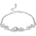 Swan Сребърна гривна с бели перли и циркон RT083BW Swan