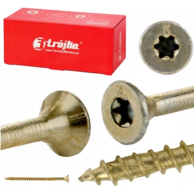 6x120 Vruty TESAŘSKÉ VRUTY do dřeva KMWHT TORX zápustná hlava - 100 ks