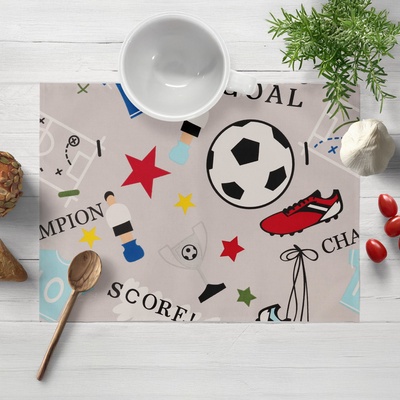 Biante bavlna prostírání Sandra SA-646 Fotbal to je hra na šedém 30x40cm