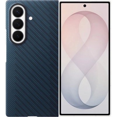 Samsung Z Fold8 Ultra - силиконов калъф за телефон SAMSUNG с магнитно затваряне, карбонов мотив, ТЪМНОСИН EF-KF976SNEGWW (EF-KF976SNEGWW)