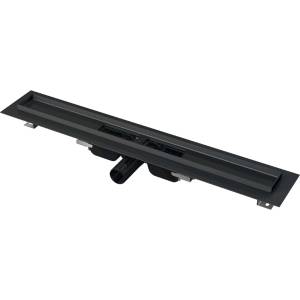 Alcadrain - Душ канал 65 см, с ръб за перфорирана решетка, матово черно APZ101BLACK-650 (APZ101BLACK-650)