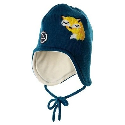 Huppa dětská pletená čepice Karro petrol