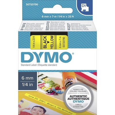 etikety DYMO D1 43618 polyester Barva pásky: žlutá Barva písma:černá 6 mm 7 m