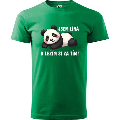 Sablio Tričko s potiskem Jsem líná a ležím si za tím zelené – Zboží Dáma